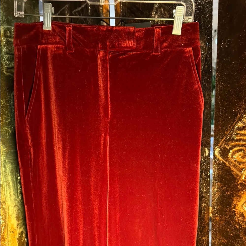 White House Black Market Red velvetWide Leg Pants